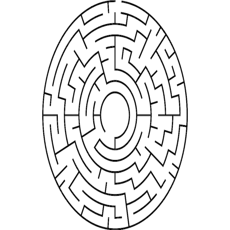 طرح هزارتوی دایره‌ای مناسب برای استفاده در دستگاه های cnc چوب و cnc لیزر - circular maze dxf file