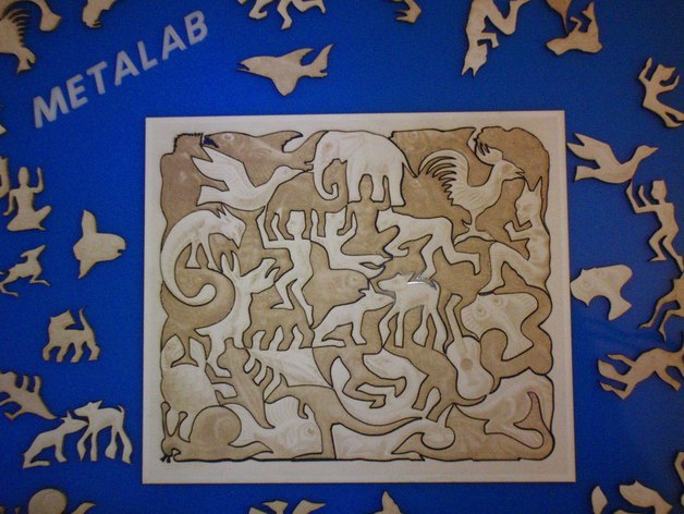 طرح موزاییک اشر ۲ مناسب برای استفاده در دستگاه های cnc چوب و cnc لیزر - escher mosaic ii cdr file