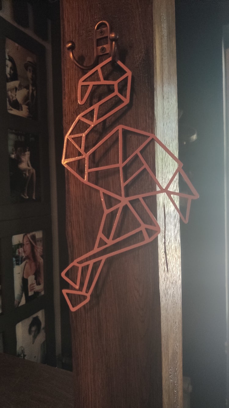 طرح تابلو طرح فلامینگو مناسب برای استفاده در دستگاه های cnc چوب و cnc لیزر - laser cut flamingo polygonal wall decor geometric art cdr file