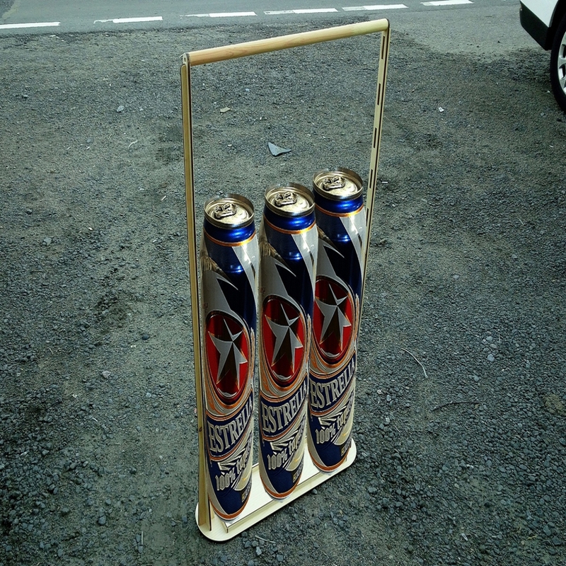 طرح جا لیوانی چوبی طرح دار مناسب برای استفاده در دستگاه های cnc چوب و cnc لیزر - laser cut wooden beer caddy beverage holder cdr file