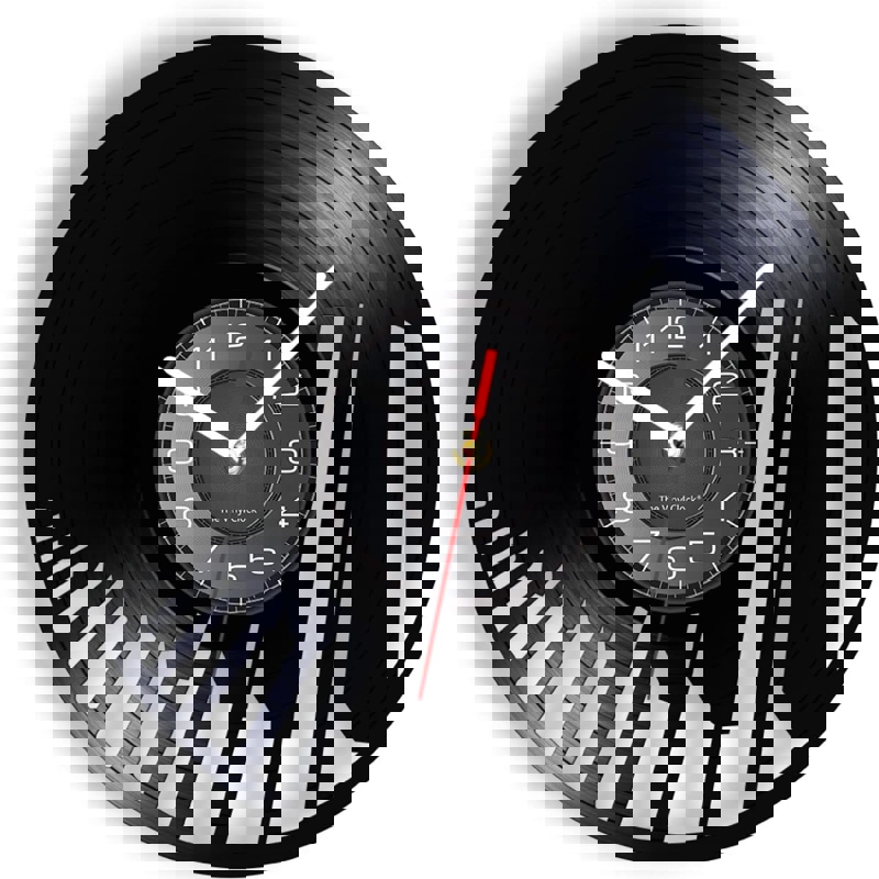 طرح ساعت دیواری وینیل با کیبورد پیانو مناسب برای استفاده در دستگاه های cnc چوب و cnc لیزر - laser cut piano keyboard vinyl record wall clock dxf file