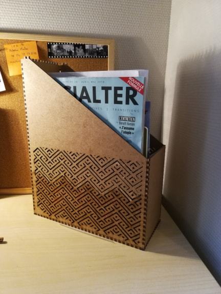 طرح نگهدارنده فایل مجله مناسب برای استفاده در دستگاه های cnc چوب و cnc لیزر - laser cut magazine file holder dxf file