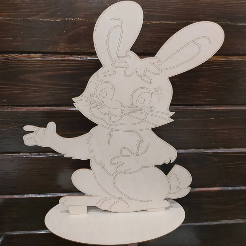 طرح خرگوش برای رنگ آمیزی مناسب برای استفاده در دستگاه های cnc چوب و cnc لیزر - laser cut bunny for coloring cdr file