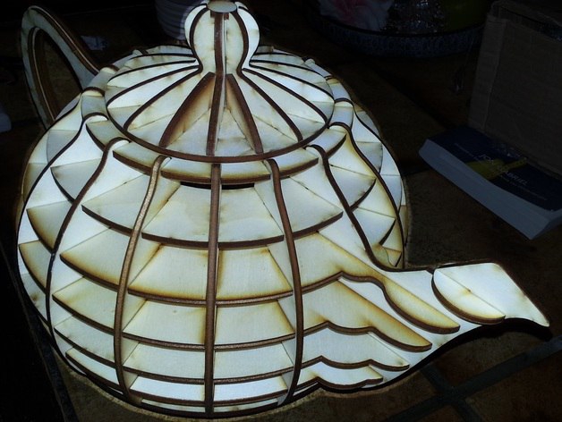 طرح قوری x16 مناسب برای استفاده در دستگاه های cnc چوب و cnc لیزر - teapot x16 dxf file