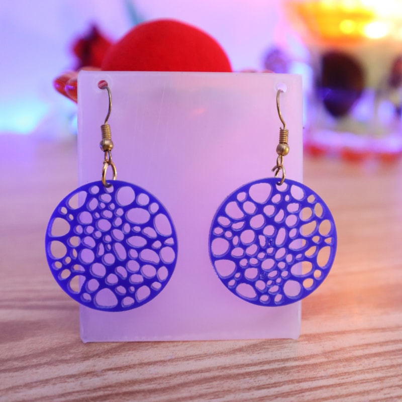 طرح گوشواره حلقه ای انتزاعی منحصر به فرد مناسب برای استفاده در دستگاه های cnc چوب و cnc لیزر - laser cut unique abstract hoop earrings dxf file