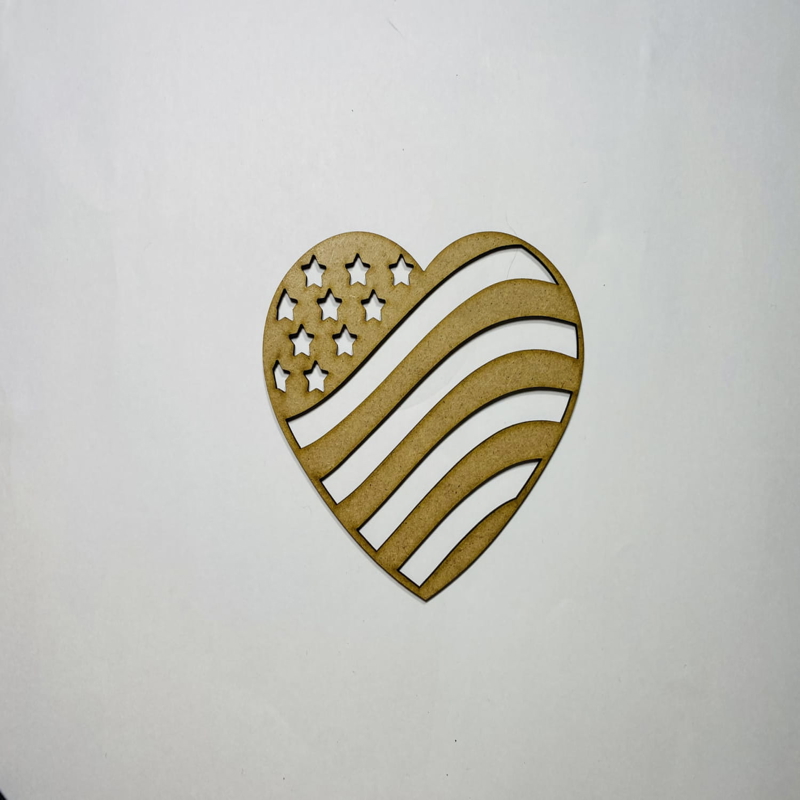 طرح پرچم چوبی آمریکا طرح قلب مناسب برای استفاده در دستگاه های cnc چوب و cnc لیزر - laser cut wooden american flag heart cdr file