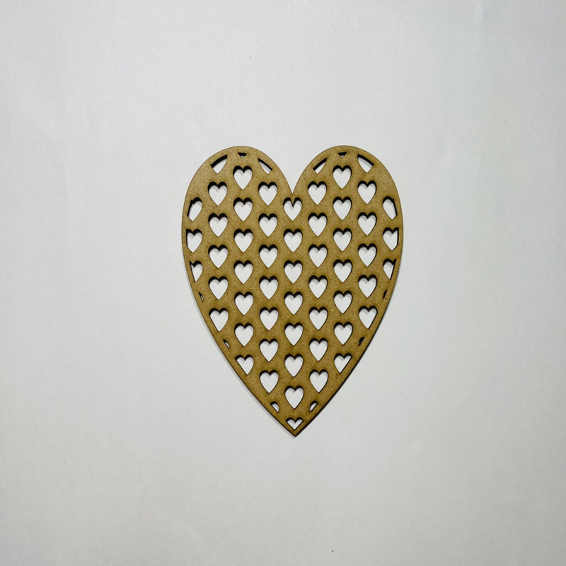 طرح قلب چوبی ناتمام مناسب برای استفاده در دستگاه های cnc چوب و cnc لیزر - laser cut unfinished wood heart cutout cdr file