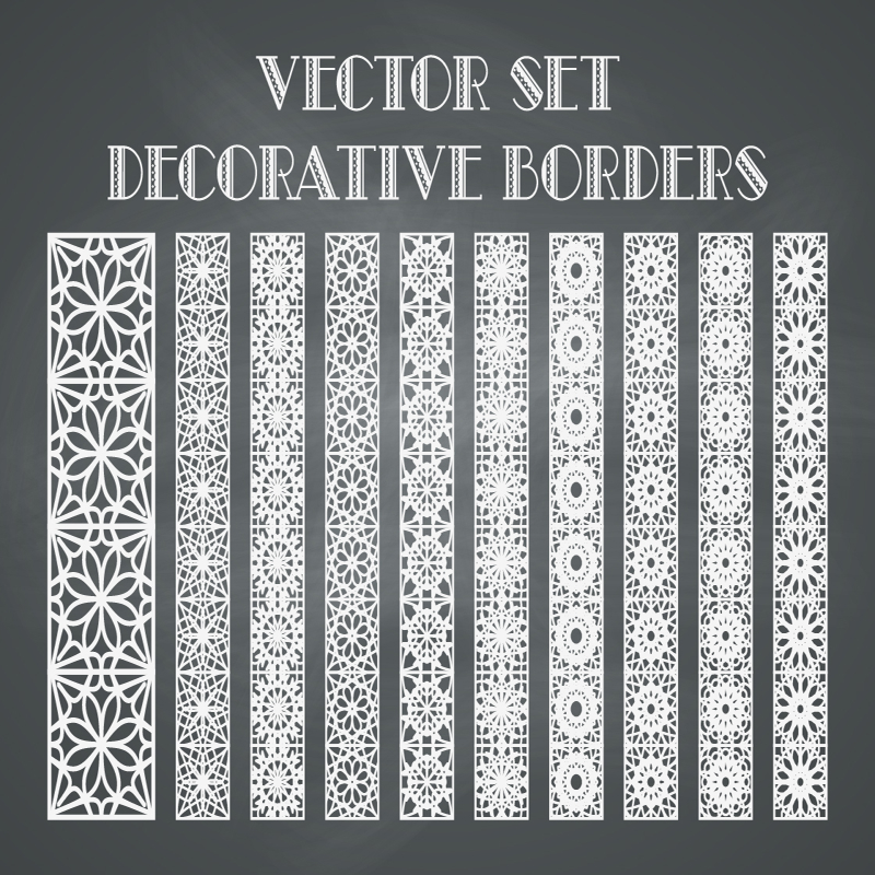 طرح حاشیه‌های تزئینی وکتور مناسب برای استفاده در دستگاه های cnc چوب و cnc لیزر - decorative borders vector eps file