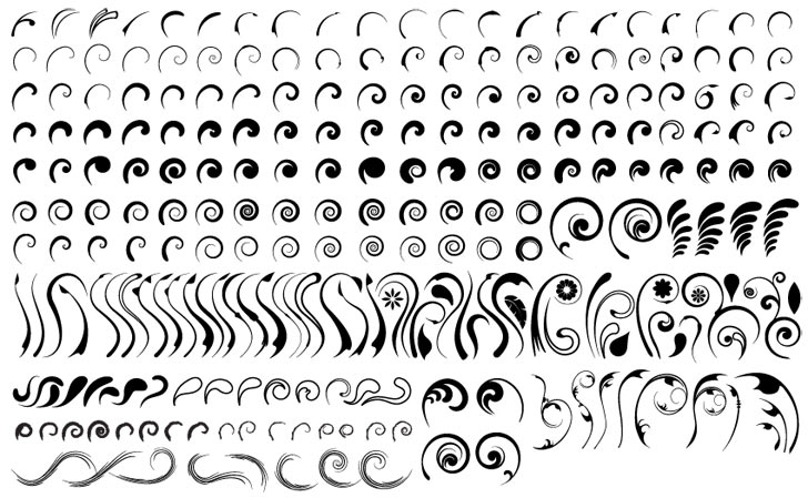 طرح خم‌ها و چرخش‌ها مناسب برای استفاده در دستگاه های cnc چوب و cnc لیزر - curves swirls eps file