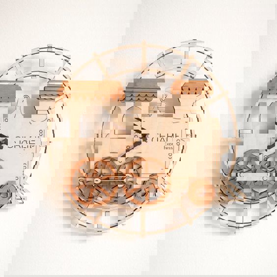 طرح ساعت دیواری به شکل قطار مناسب برای استفاده در دستگاه های cnc چوب و cnc لیزر - train shape wall clock laser cut template cdr file