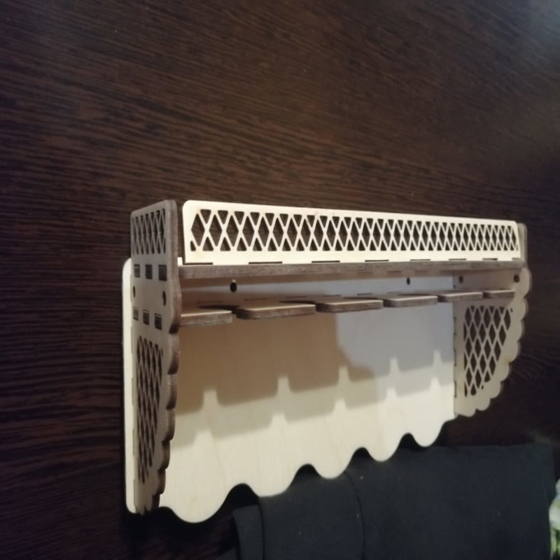 طرح جا لیوانی چوبی مناسب برای استفاده در دستگاه های cnc چوب و cnc لیزر - laser cut wood wine glass rack cdr file