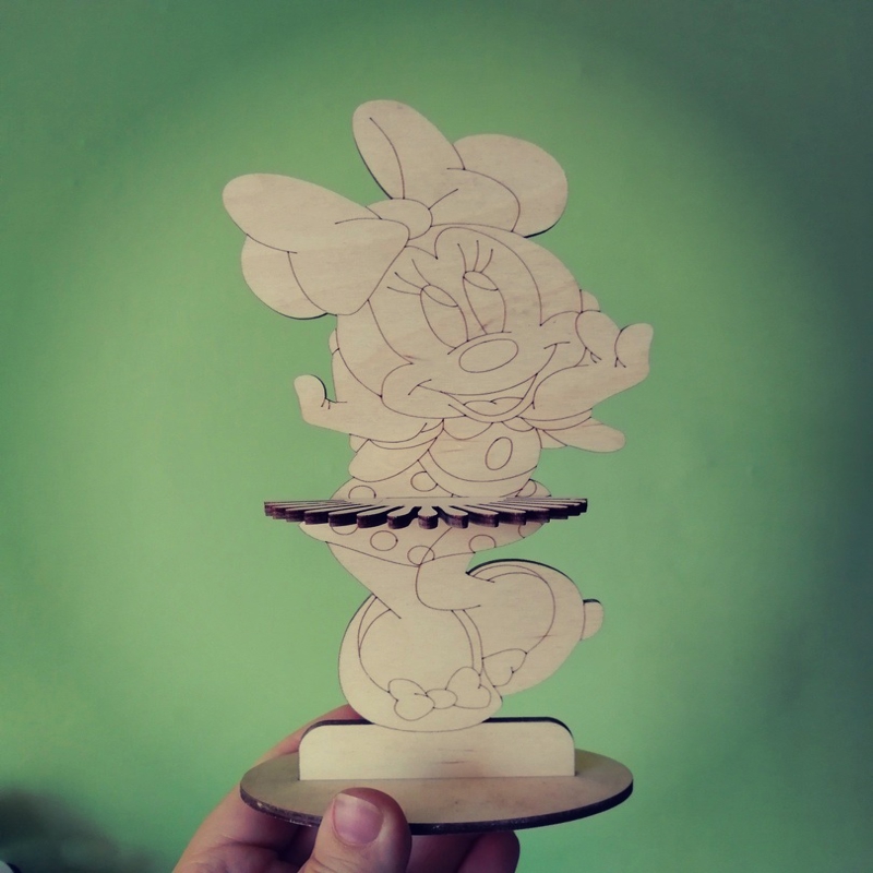 طرح جا دستمال سفره مینی موس مناسب برای استفاده در دستگاه های cnc چوب و cnc لیزر - laser cut minnie mouse napkin holder cdr file
