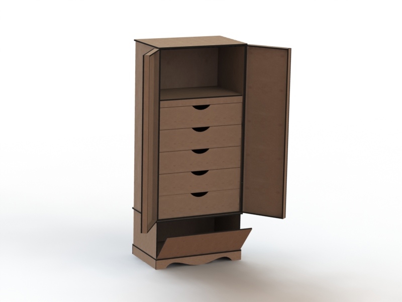 طرح کابینت چوبی مناسب برای استفاده در دستگاه های cnc چوب و cnc لیزر - laser cut wood storage cabinet cdr file