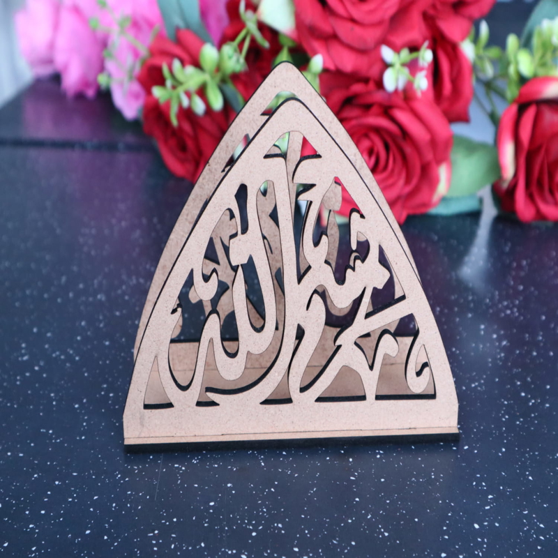 طرح جا دستمال سفره بسم الله مناسب برای استفاده در دستگاه های cnc چوب و cnc لیزر - laser cut bismillah napkin holder cdr file