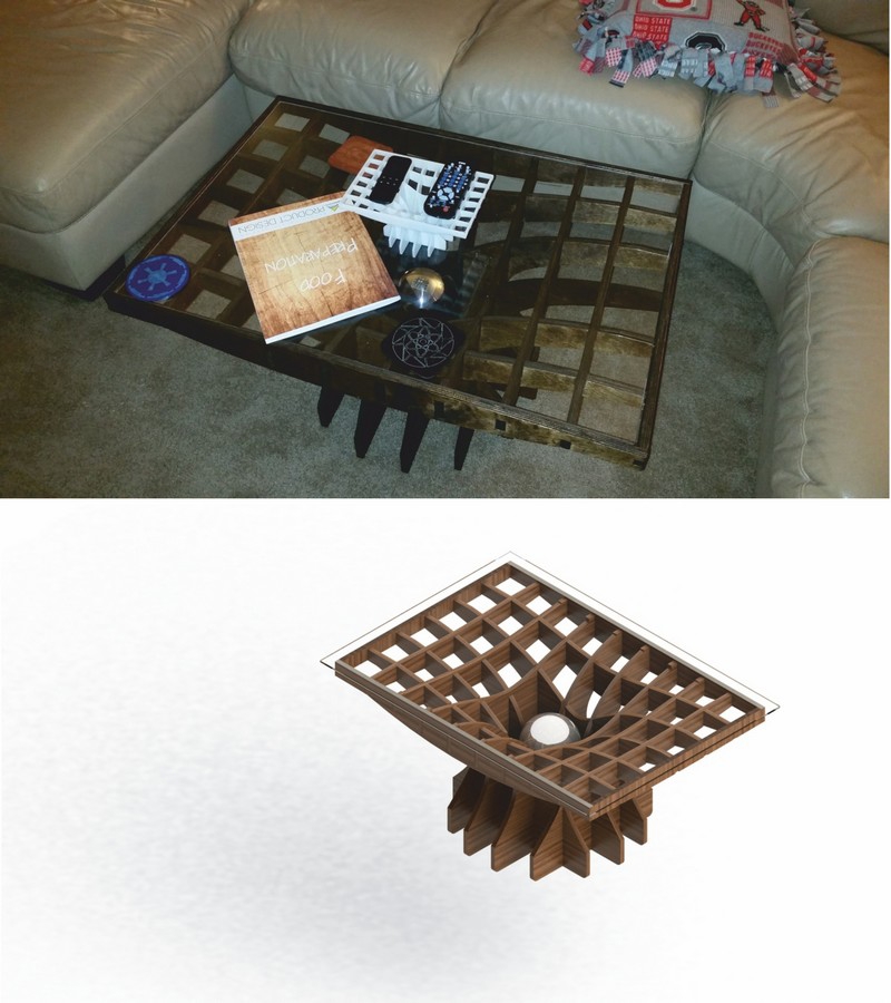 طرح میز پذیرایی مناسب برای استفاده در دستگاه های cnc چوب و cnc لیزر - living room table laser cut cdr file