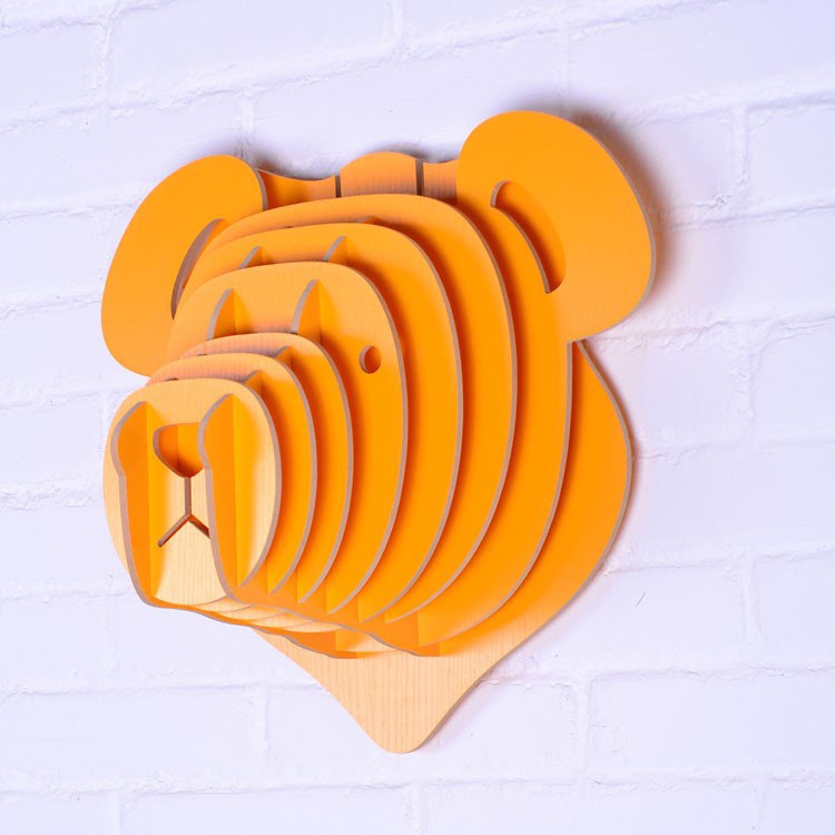 طرح سه بعدی مجسمه سر خرس عروسکی مناسب برای استفاده در دستگاه های cnc چوب و cnc لیزر - laser cut teddy bear head trophy 3d wall art cdr file