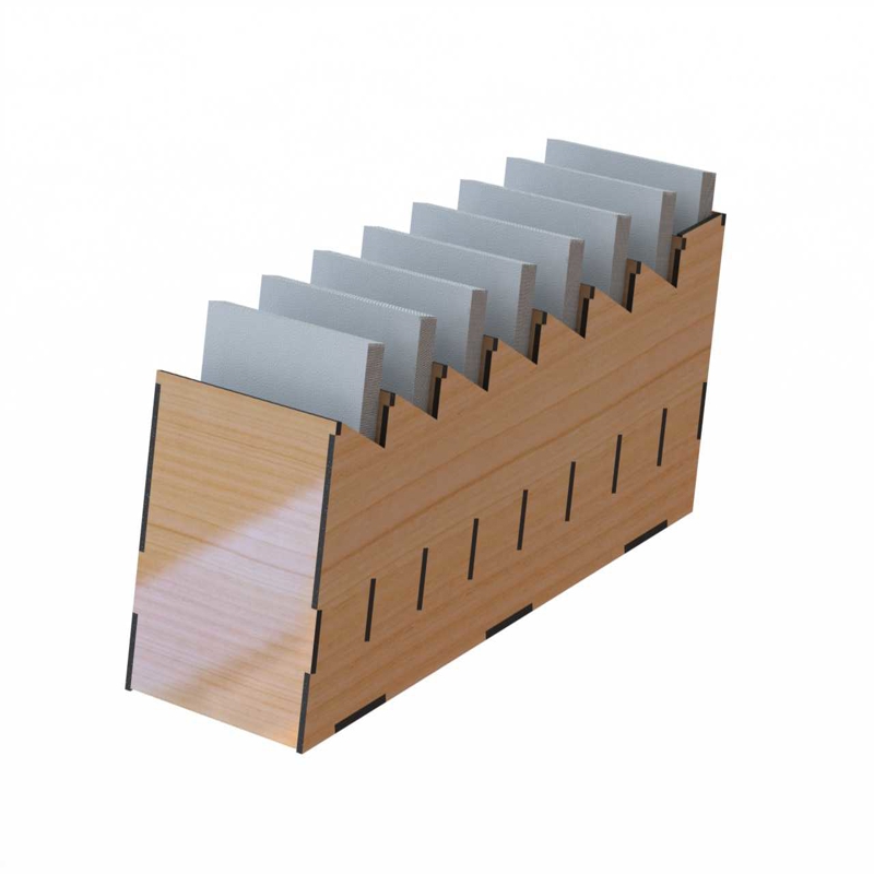 طرح میز تحریر برای یادداشت‌ها مناسب برای استفاده در دستگاه های cnc چوب و cnc لیزر - laser cut desk organizer for notes dxf file