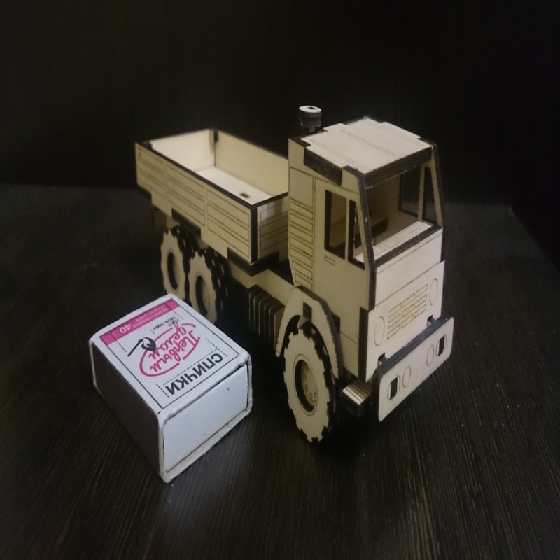 طرح کامیون کمپرسی مناسب برای استفاده در دستگاه های cnc چوب و cnc لیزر - laser cut dump truck template cdr file