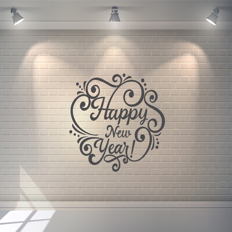 طرح حروف برجسته سال نو مبارک مناسب برای استفاده در دستگاه های cnc چوب و cnc لیزر - laser cut happy new year lettering cdr file