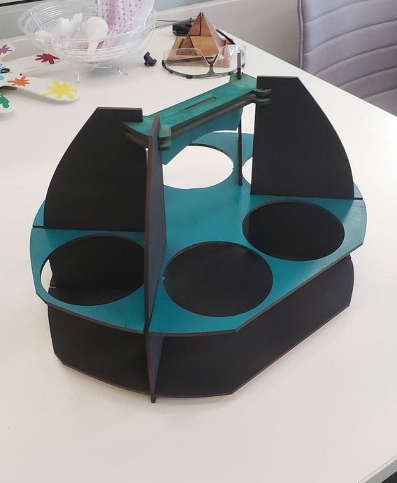 طرح جعبه قهوه ۳ میلی‌متری مناسب برای استفاده در دستگاه های cnc چوب و cnc لیزر - laser cut coffee caddy 3mm dxf file
