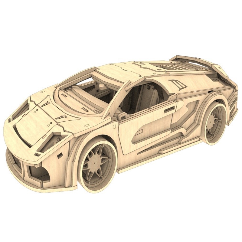طرح پازل سه بعدی لامبورگینی مناسب برای استفاده در دستگاه های cnc چوب و cnc لیزر - laser cut lamborghini 3d puzzle cdr file