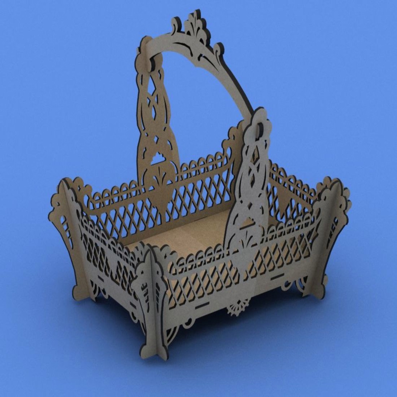 طرح سبد کورزینکا مناسب برای استفاده در دستگاه های cnc چوب و cnc لیزر - korzinka basket dxf file
