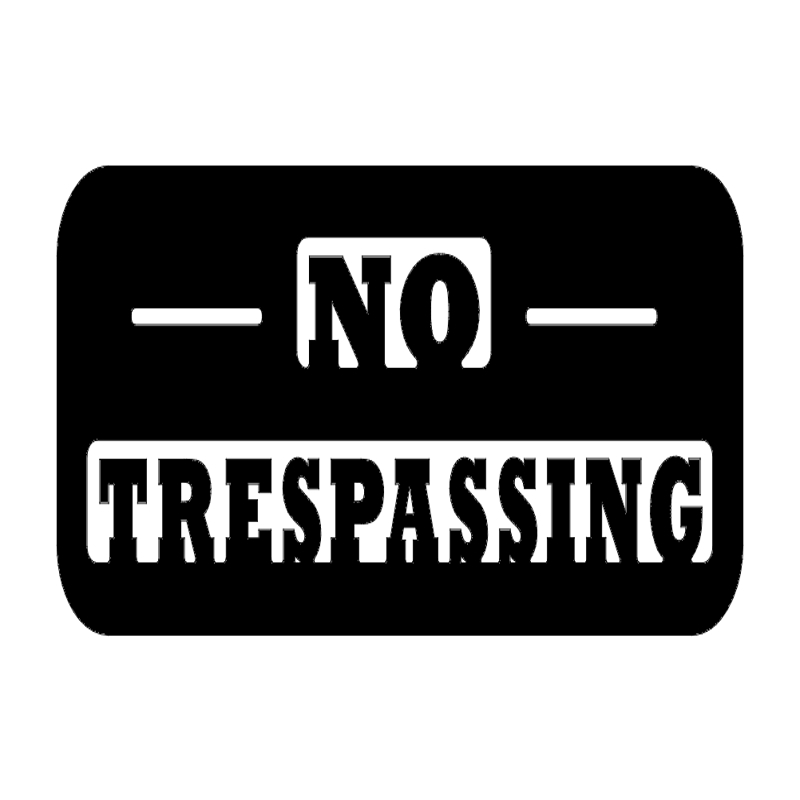 طرح بدون نیاز به مجوز مناسب برای استفاده در دستگاه های cnc چوب و cnc لیزر - no trespassing dxf file
