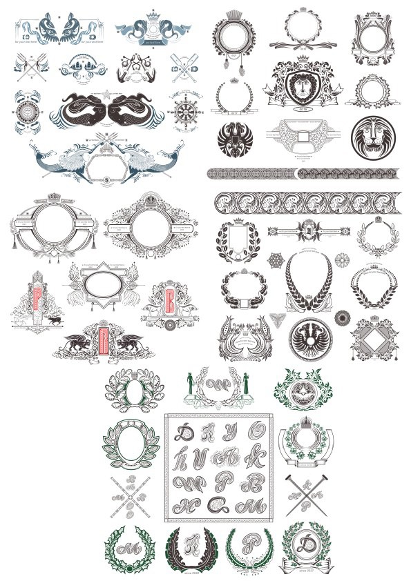 طرح مجموعه دکورهای قدیمی مناسب برای استفاده در دستگاه های cnc چوب و cnc لیزر - vintage decor set cdr file
