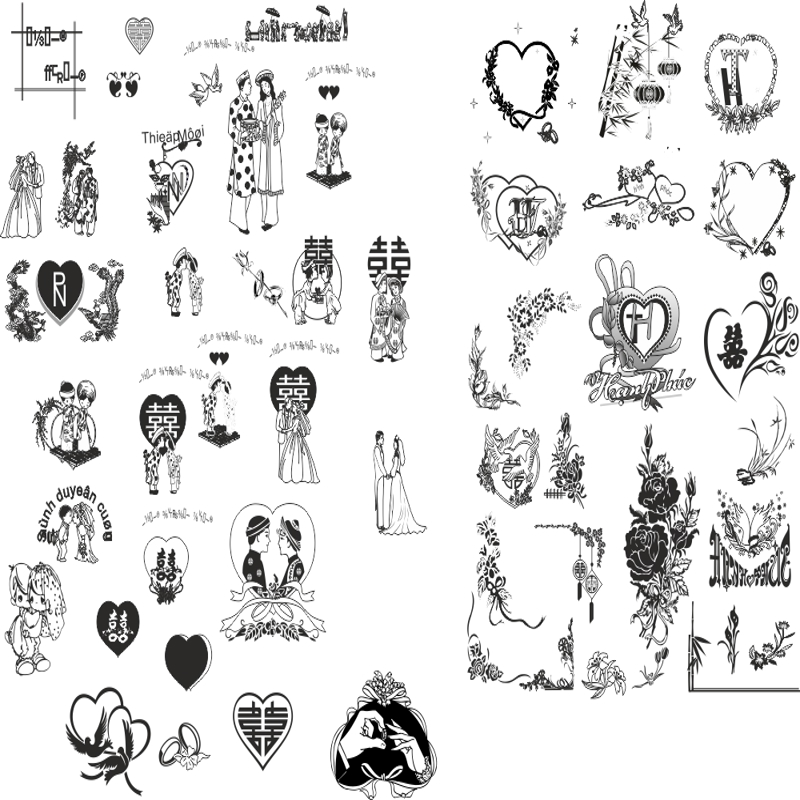 طرح دکوراسیون عروسی مناسب برای استفاده در دستگاه های cnc چوب و cnc لیزر - wedding decor cdr file