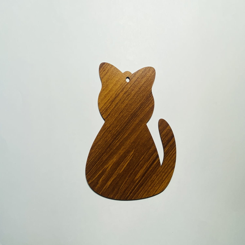 طرح گربه چوبی ناتمام مناسب برای استفاده در دستگاه های cnc چوب و cnc لیزر - laser cut wood cat cutout unfinished cat ornament cdr file