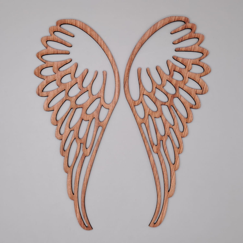 طرح برش چوب بال فرشته با دستگاه لیزر مناسب برای استفاده در دستگاه های cnc چوب و cnc لیزر - laser cut angel wings wood cutout cdr file