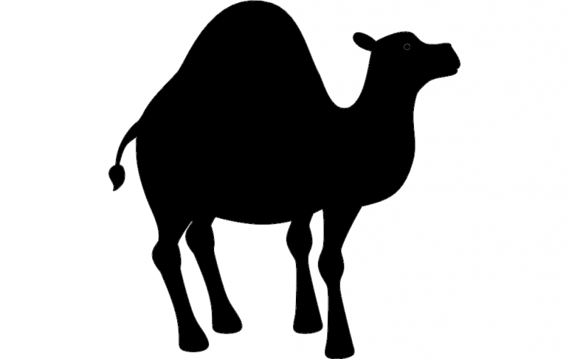 طرح وکتور طرح شتر (سیلوئت) مناسب برای استفاده در دستگاه های cnc چوب و cnc لیزر - camel silhouette vector dxf file