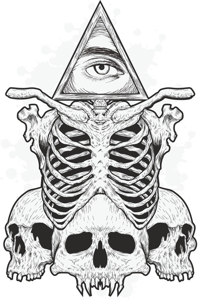 طرح چشم و جمجمه مناسب برای استفاده در دستگاه های cnc چوب و cnc لیزر - skulls eye print cdr file