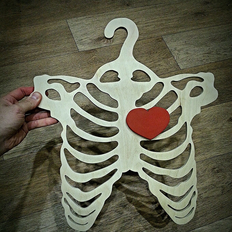 طرح آویز لباس طرح اسکلت مناسب برای استفاده در دستگاه های cnc چوب و cnc لیزر - laser cut skeleton hanger clothes hanger cdr file