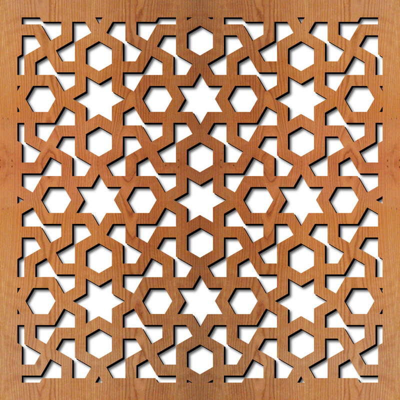 طرح هندسی عربی مناسب برای استفاده در دستگاه های cnc چوب و cnc لیزر - arabic geometric laser cut pattern dxf file