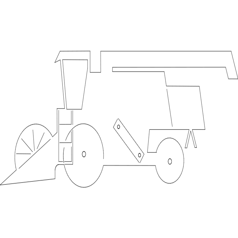 طرح ماشین برداشت ترکیبی مناسب برای استفاده در دستگاه های cnc چوب و cnc لیزر - combine harvester dxf file