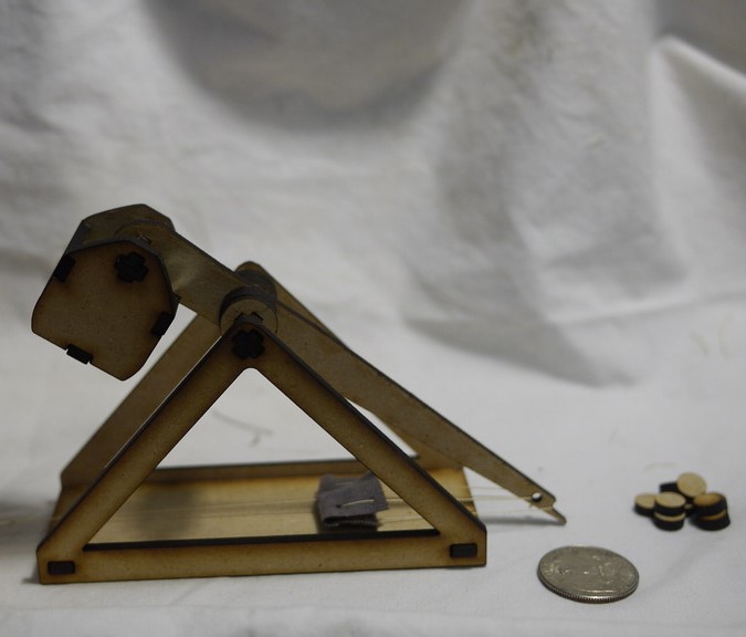 طرح برش منجنیق چوبی مناسب برای استفاده در دستگاه های cnc چوب و cnc لیزر - laser cut trebuchet svg file