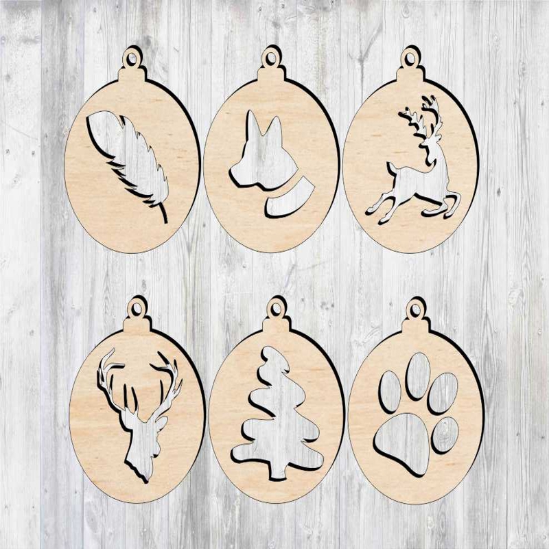 طرح تزیینات درخت کریسمس مناسب برای استفاده در دستگاه های cnc چوب و cnc لیزر - laser cut christmas tree decorations cdr file