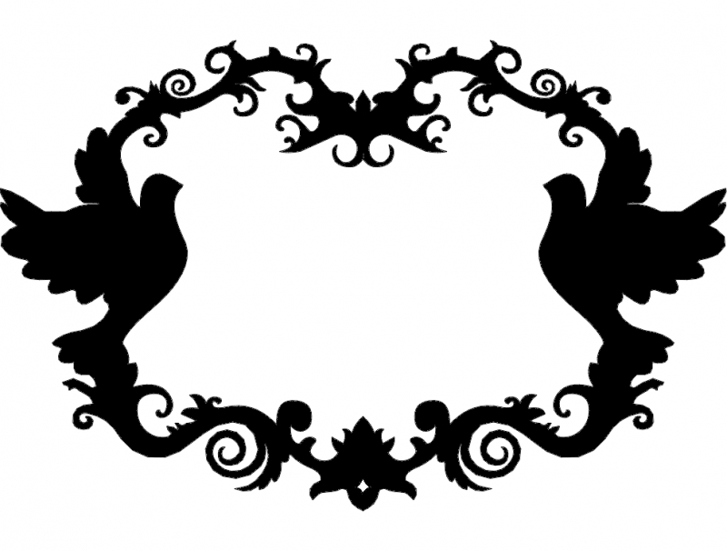 طرح قاب پرندگان مناسب برای استفاده در دستگاه های cnc چوب و cnc لیزر - frame birds dxf file