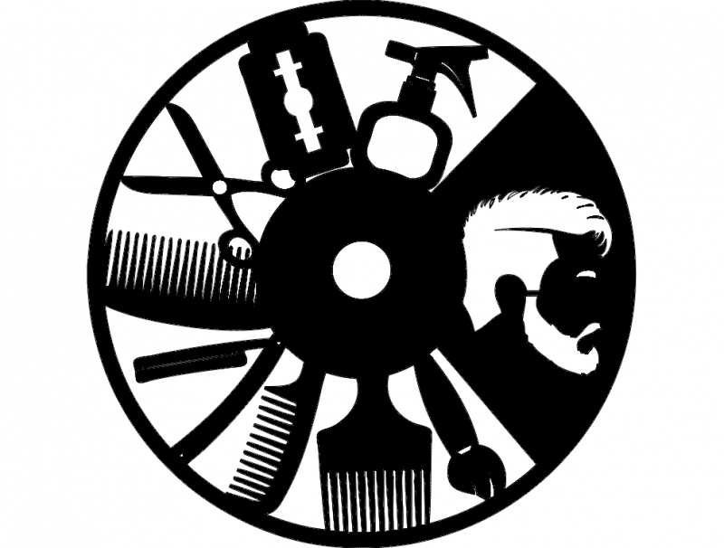 طرح hak erkek kuaf r ساعتی مناسب برای استفاده در دستگاه های cnc چوب و cnc لیزر - hak erkek kuaf r saati dxf file