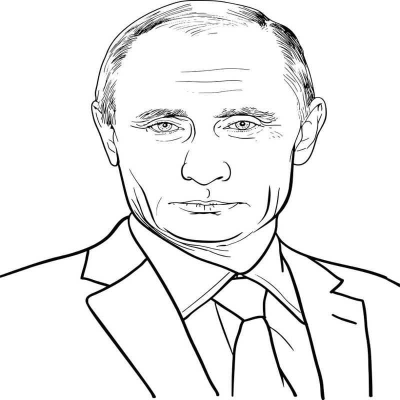 طرح وکتور تصویر ولادیمیر پوتین مناسب برای استفاده در دستگاه های cnc چوب و cnc لیزر - vladimir putin illustration vector cdr file