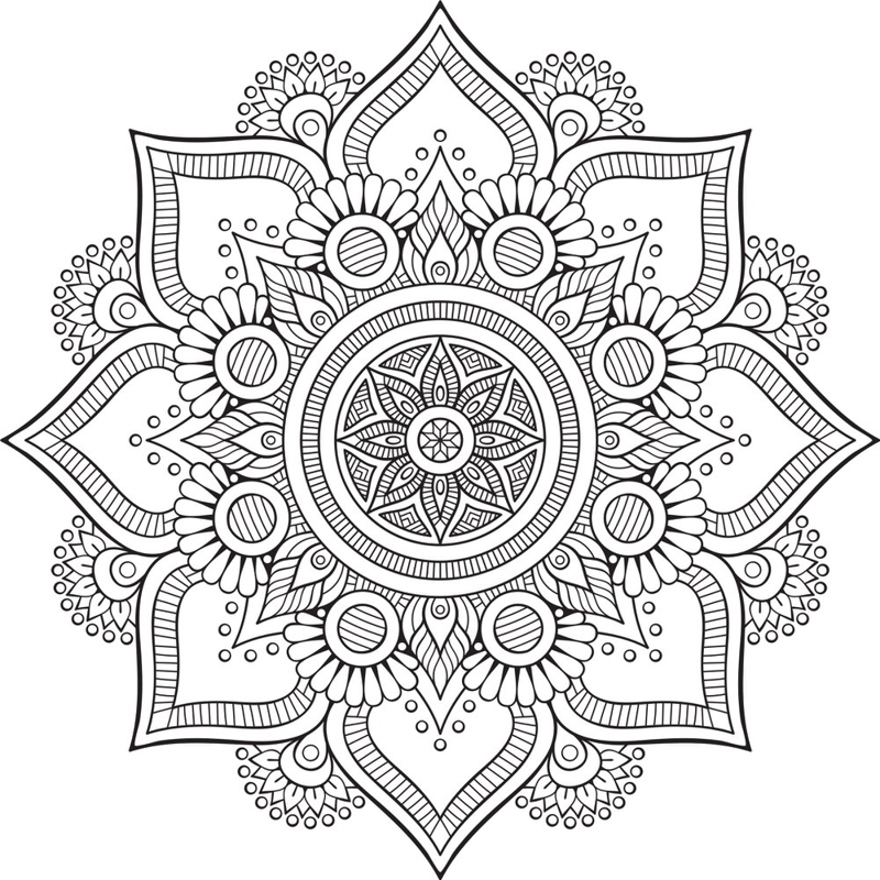 طرح خالکوبی گل ماندالا (چرخ هستی) مناسب برای استفاده در دستگاه های cnc چوب و cnc لیزر - mandala floral tattoo design cdr file