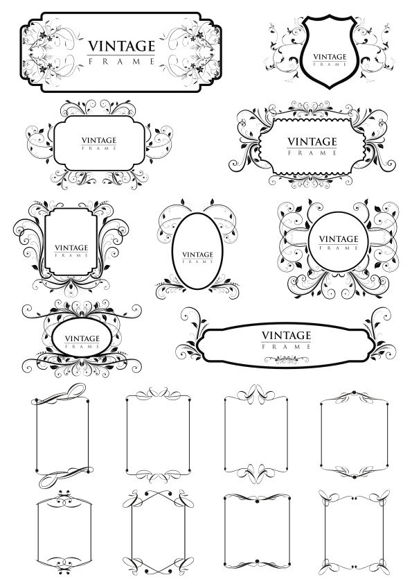طرح حاشیه قاب قدیمی مناسب برای استفاده در دستگاه های cnc چوب و cnc لیزر - vintage frame borders cdr file