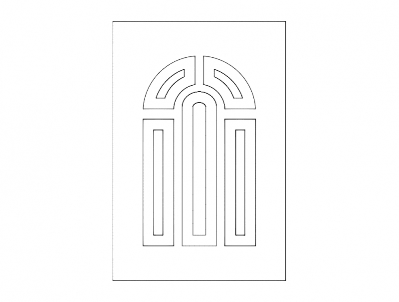طرح درب قوسی مناسب برای استفاده در دستگاه های cnc چوب و cnc لیزر - arch door design dxf file
