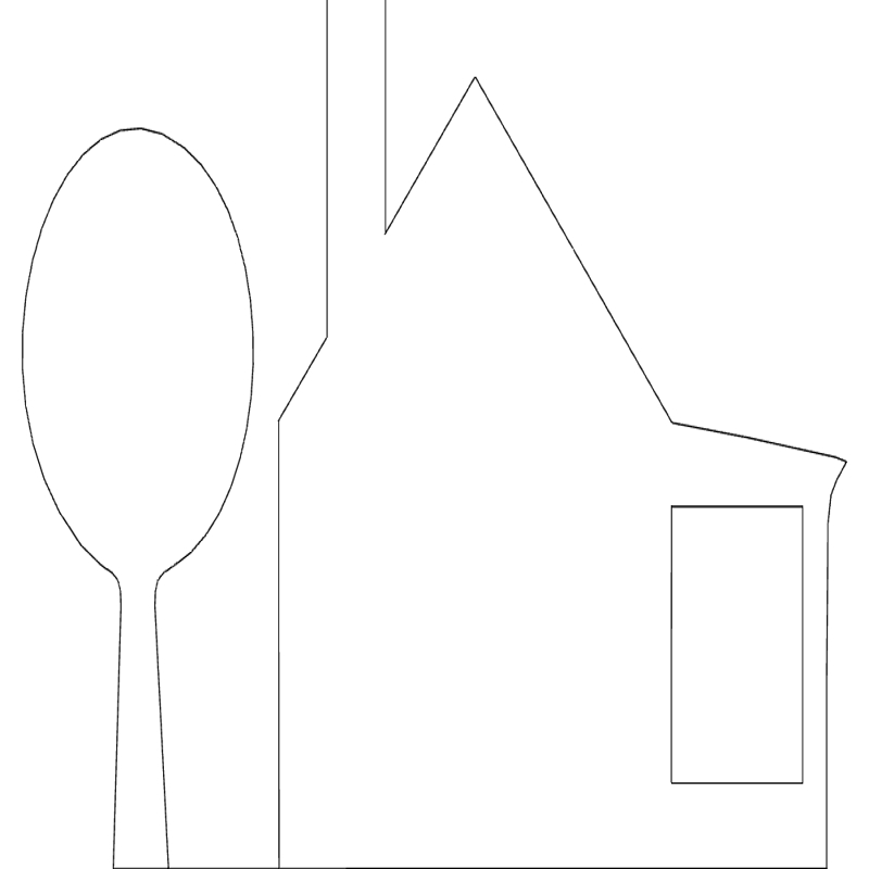 طرح سیلوئت خانه مناسب برای استفاده در دستگاه های cnc چوب و cnc لیزر - house silhouette dxf file