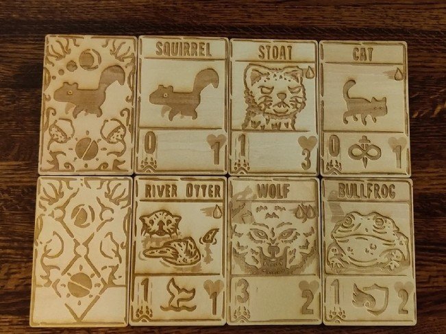 طرح کارت‌های رمزگذاری مناسب برای استفاده در دستگاه های cnc چوب و cnc لیزر - laser cut inscryption cards