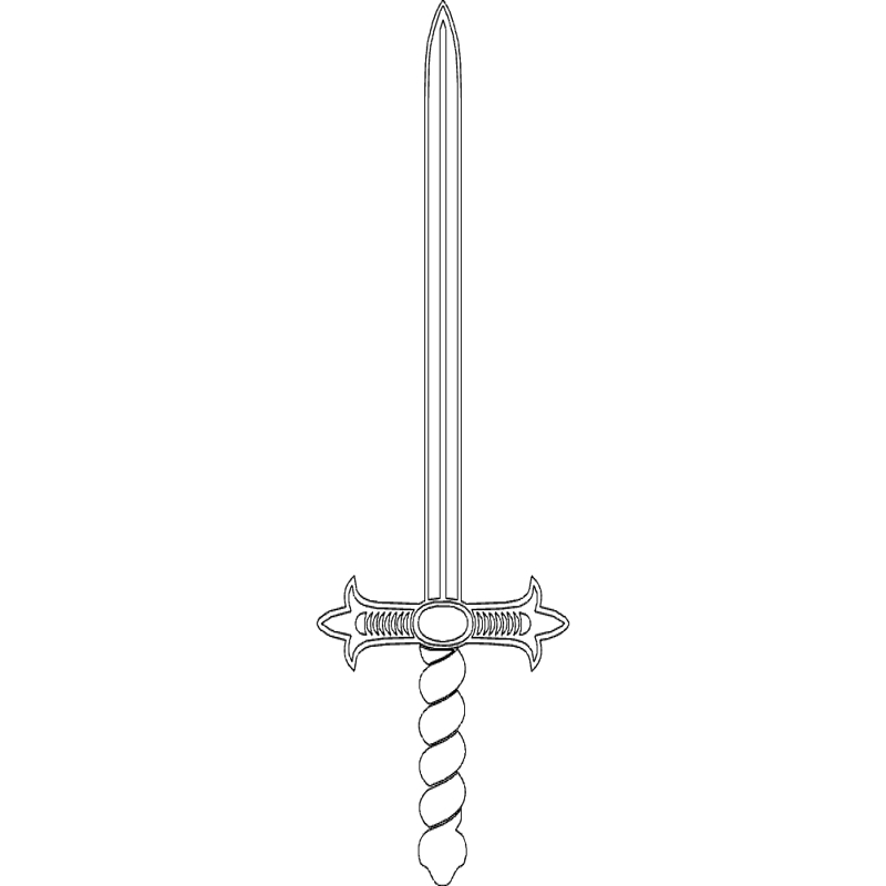 طرح شمشیر مناسب برای استفاده در دستگاه های cnc چوب و cnc لیزر - sword dxf file