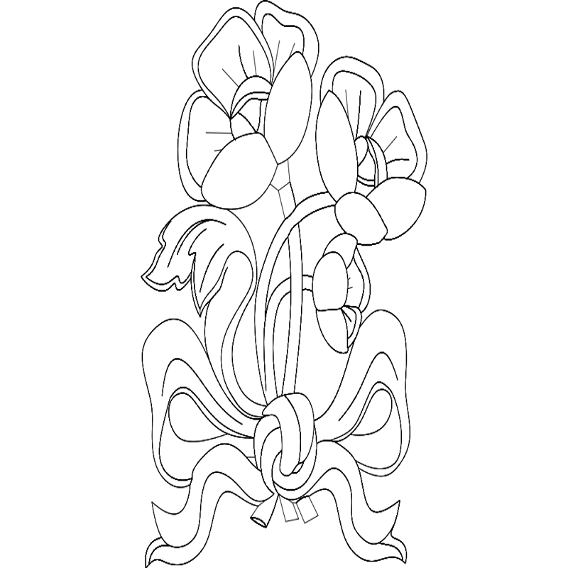 طرح گل شماره ۸ مناسب برای استفاده در دستگاه های cnc چوب و cnc لیزر - flowers 8 dxf file