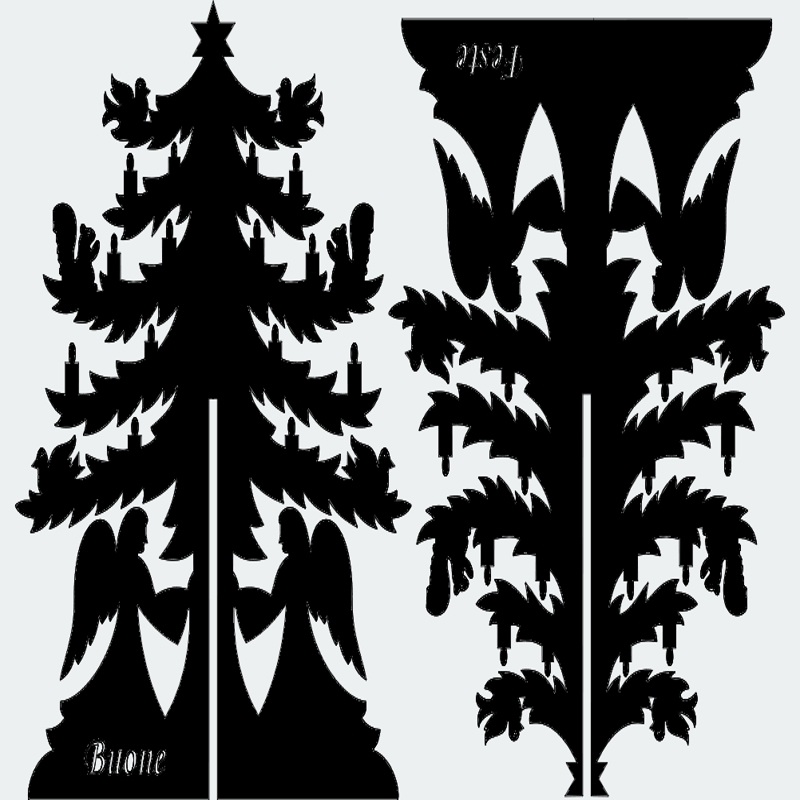 طرح مربوط به xmastree مناسب برای استفاده در دستگاه های cnc چوب و cnc لیزر - xmastree dxf file
