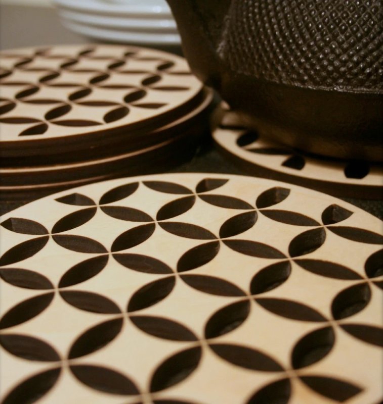 طرح سه پایه چوبی طرح کشتی مناسب برای استفاده در دستگاه های cnc چوب و cnc لیزر - laser cut wooden trivet shippo svg file